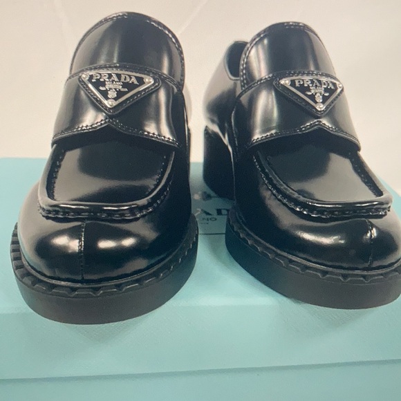 Prada Brushed Leather Loafers - Picture 2 of 11